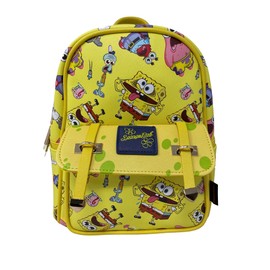 KBNL SpongeBob SquarePants 11" Faux Leather Mini Backpack Yellow