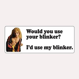 Would You Use Your Blinker? I'd Use My Blinker- Movie Humor - 5 Inch Full Color Vinyl Decal for Windows, Trucks, Cars, Laptops, Etc.
