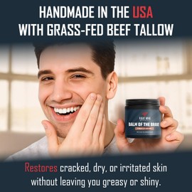 Right Wing Naturals Handmade Grass-Fed Beef Tallow for Skin - Moisturizing Beef Tallow Balm - Face & Body Butter for Soft, Smooth Skin (4oz, Tobacco Woods)