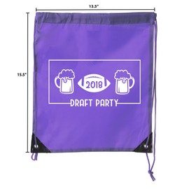 Fantasy Football Draft Bags| Drawstring Backpacks for Fantasy Football Parties, Fantasy football supplies - Purple CA2500DraftPTY S5