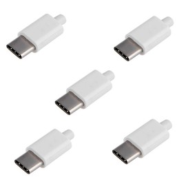 CY 5set DIY 24pin USB 3.1 Type C USB-C Male Plug Connector SMT Type with 3.5mm SR and Housing Cover