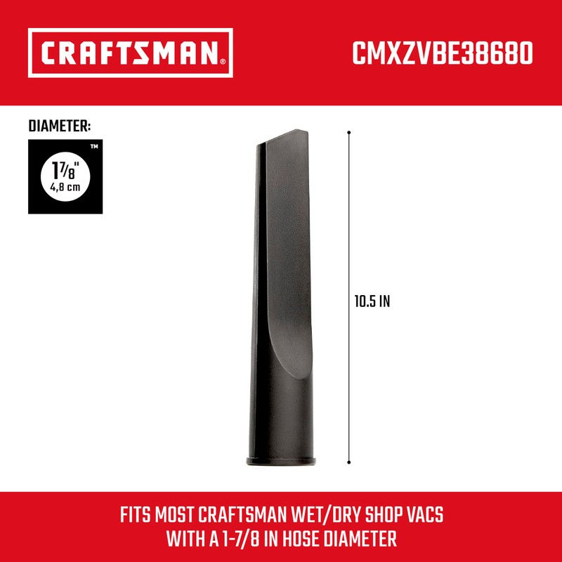 CRAFTSMAN CMXZVBE38680 1-7/8 in. Crevice Tool Wet Dry Vac Attachment,