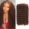 ALLRUN Deep Wave Brown Human Hair Bundles Curly Bundles Chocolate
