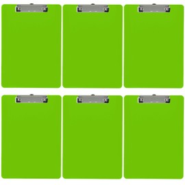 Trade Quest Plastic Clipboard Opaque Color Letter Size Low Profile Clip (Pack of 6) (Lime Green)