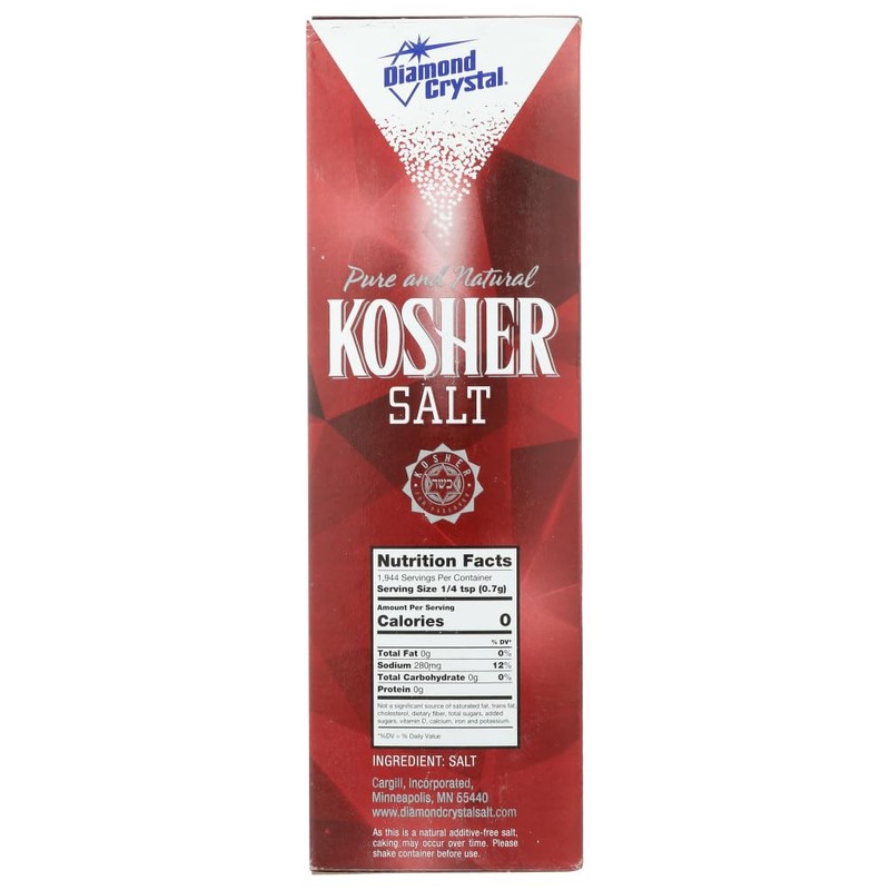 Diamond Crystal Pure and Natural Kosher Salt, 48 oz (Pack