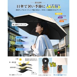 YOIIYO Folding Umbrella, Parasol, UV Protection, 100% UV Blocking, Foldable, Men's, Foldable Umbrella, For Both Sunny and Rainy Weather, Women's, One-Touch Automatic Open/Close, Large Size, Durable