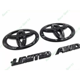 Toyota OVERLAY Gloss Black Front Rear Toyota Logo Limited AWD Emblem 2011-2018 Sienna