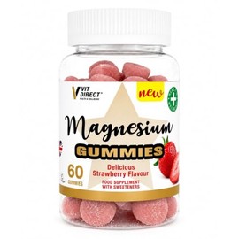 Magnesium Gummies - 60 Strawberry Flavoured Gummies - Supports Energy, Reduces Tiredness & Fatigue - Enhances Muscle Function - Vegan-Friendly Magnesium Supplements