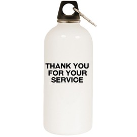 Los Drinkware Hermanos Thank You for Your Service - White Water Bottle with Carabiner 20oz