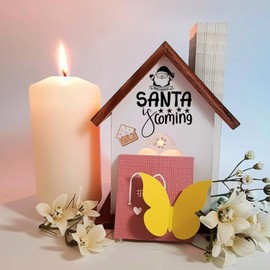 Hongma Hongma Rub On Sticker 19x14cm-Großformat Weihnachten Transfers 4PCS Sprüche für Raysin für Keraflott Glas Holz DIY Deko Rub On Folie Rubons Aufkleber (weihnachten kompliziertes Muster)