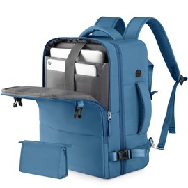 Rinlist Travel Backpack for Men Women, Carry on Backpack Flight Approved, Personal Item Backpack Bag on Airplanes,Backpacks for Traveling, Travel Essentials,Dark Blue