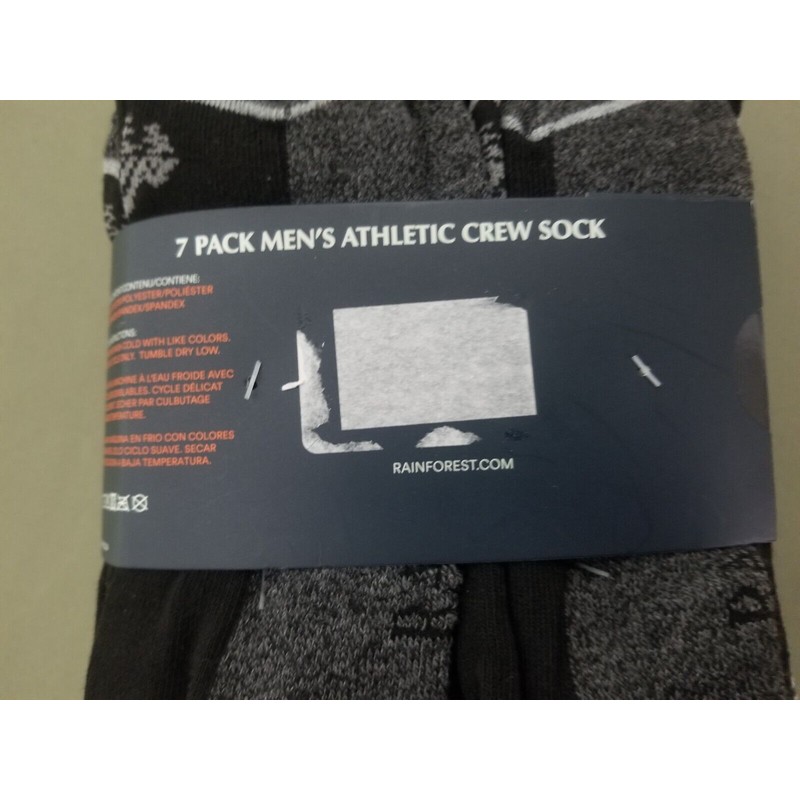 rain forest New Rainforest Mens 7 Pack Athletic Crew Socks.