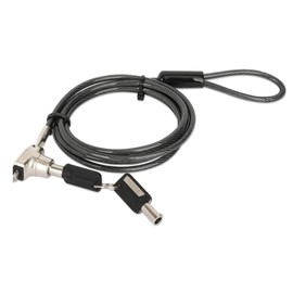 Manhattan 440509 Candado de Seguridad Nano para Laptop, Cable de Acero de 1.5 m, 2 Llaves, PVC Plateado