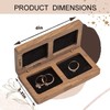 Wood Double Ring Box for Wedding Ceremony - Engraved Wooden
