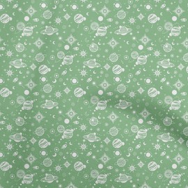 oneOone Velvet Light Green Fabric Galaxy Quilting Supplies Print Sewing Fabric by The Yard 58 Inch Wide