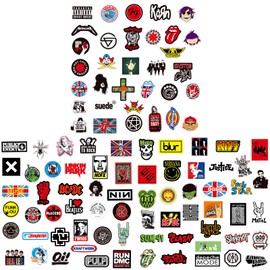 Vxcbad Punk Rock Sticker Set 100 Pieces, Ideal for Rock Lovers for Various Decoration Purposes, Strong Adhesion, with Various Colours and Various (100 Pieces)
