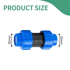 Wzzy Gurden PE Coupling MDPE Screw Connection: Connector for Pipe Extension of Installation Pipe, 20 mm, Quick & Easy Connection Technology, Tool-Free (4-Pack)