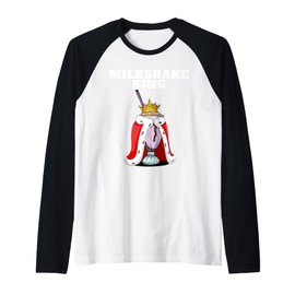 Milkshake King | Mens Milkshake Lover Shirt | Cute Milkshake Raglan Baseball Tee