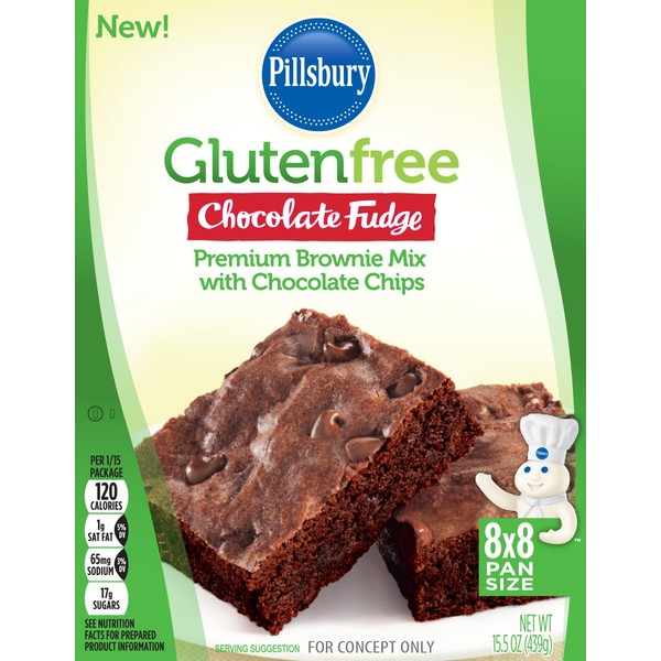 Pillsbury Gluten Free Chocolate Fudge Premium Brownie Mix with Chocolate Chips, 15.5 oz