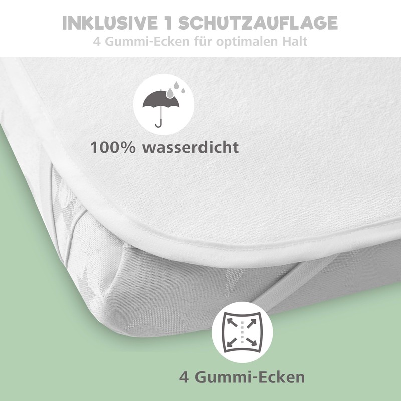 2 x Fitted Sheets Made of 100% Cotton with Elastic