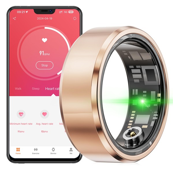 3Cloudge Sleep Tracker Ring for Men Pedometer Body Exercise Monitor,