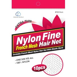 Dream World Nylon FIne French Mesh Hair Net Black