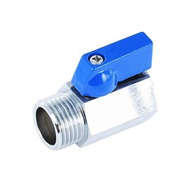 Brass Ball Valve Mini Style Connector with Reduced Bore, Male X Female Thread Fitting, Aluminium Handle and Reduced Headroom
