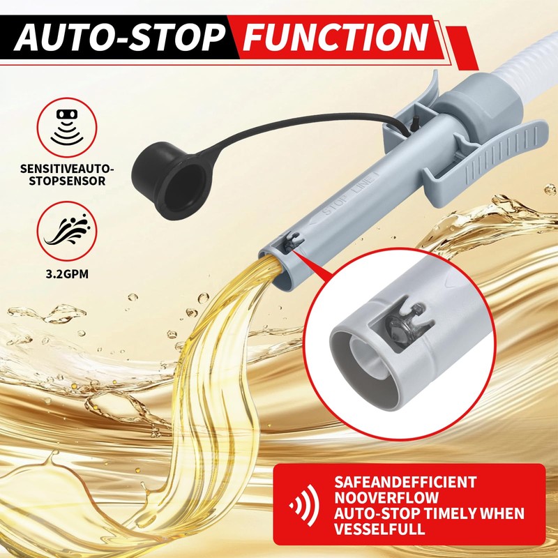 Wontolf Cordless Fuel Transfer Pump Battery Powered with Auto-Stop, Electric