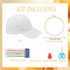 FREEBLOSS DIY White Hat Kit Needlework Set Floral Embroidery Hat