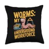 Vermiculture Worm Bin for Sustainable Home Composting Throw Pillow