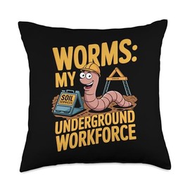 Vermiculture Worm Bin for Sustainable Home Composting Throw Pillow
