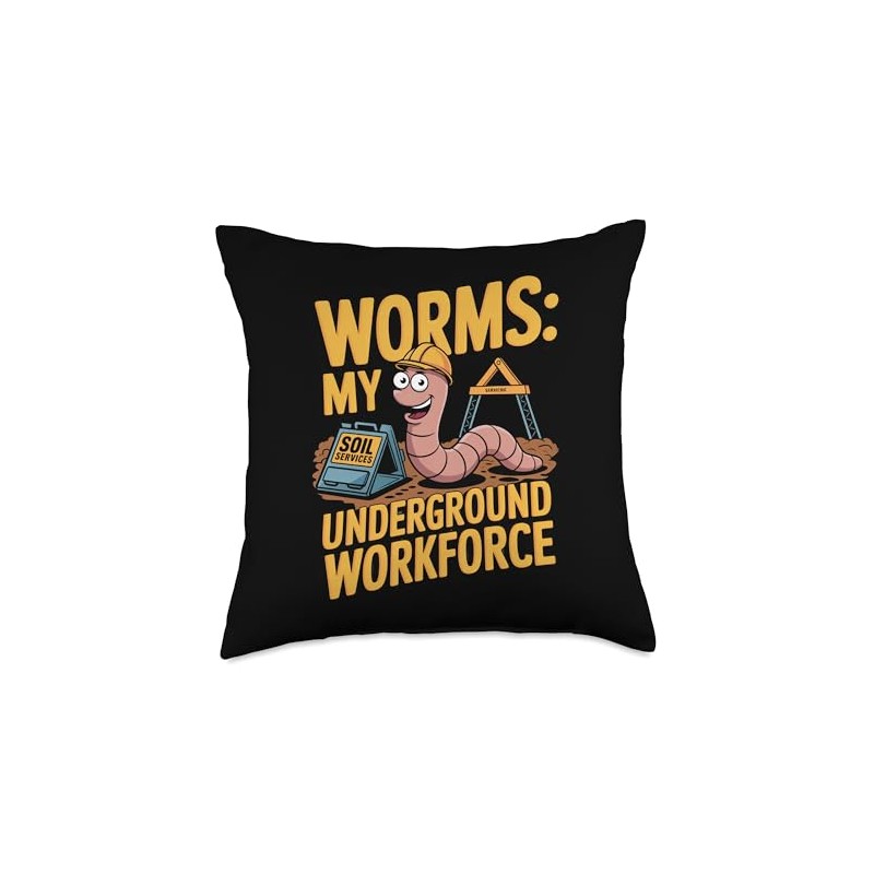 Vermiculture Worm Bin for Sustainable Home Composting Throw Pillow