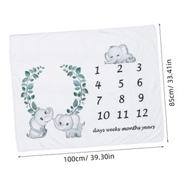 Kisangel 1pc Newborn Photography Blanket Soft Monthly Blanket for Boy Girl White Green Photo Backdrop Versatile Sleep