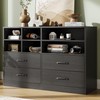 IDEALHOUSE Bedroom Dresser with 4 Drawers & 6 Open Shelves,