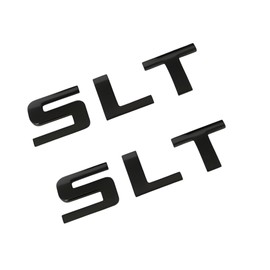SLT 2-PC Black Nameplate Emblem HD Badge for GMC Yukon & Sierra 2007-2020 Models - Genuine Replacement Emblem (Gloss Black)