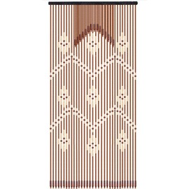 CHALIGHT Wooden Bead Curtain 32Lines Porch Door Fly Screen Decor Curtain Bedroom 90 * 175cm Bamboo Bead Curtain for Doorway String Door Curtains Beaded for Bath Bedroom Porch Doorway
