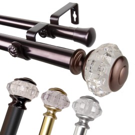 A&F Rod Decor - Adriana 1" Double Curtain Rod 66-120 inch - Gold