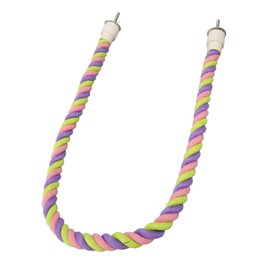 Bird Rope Perch, Bendable Fun Climbing Toy, Sturdy Cotton Rope with Metal Wire, Exercise Stand for Parrots, Easy to Install in Bird Cage (L)