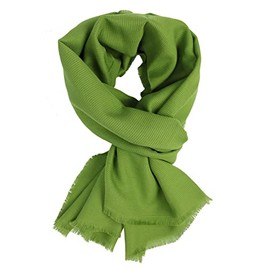 Rotfuchs R758 Men's Scarf Summer Scarf Cotton Scarf Plain Green Lightweight Made in Germany, Green