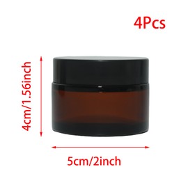 YUYUDEHM 4 Pack 1oz Amber Glass Jars with Lids, 30ml Reusable Empty Round Container for Creams, Lotion, Cosmetic