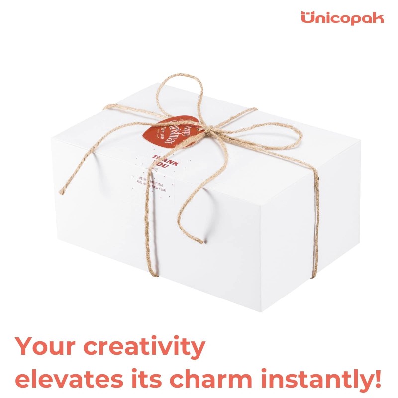 Best UnicoPak 24 Pack Gift Boxes 9x6x4 Inches White with