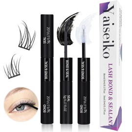 Lash Bond and Seal for Eyelash Extensions Lash Cluster Glue Long Lasting Eyelash Glue Waterproof DIY Lash Extension Glue 2 in 1 Individual Lash Glue（5ml+5ml）