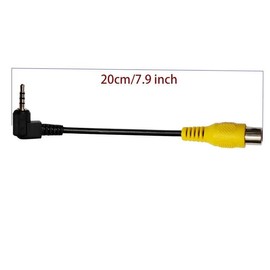 LUVMOXE 2 Pack 90 Degree Angle 2.5mm to RCA Adapter Cable, for GPS, DVR, Backup Camera-20cm/7.9 inch