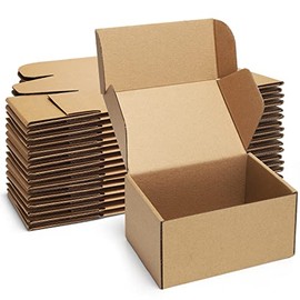 Poever Shipping Boxes 6x4x3 inches Small Mailing Boxes 25 Pack Brown Cardboard Corrugated Box Mailers