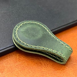 Magnetic Bookmarks Magnetic Leather Bookmark Vintage Book Mark Nature Leather Magnetic Page Markers Leather Engraved Bookmark (Peacock Green, 1-Pack)