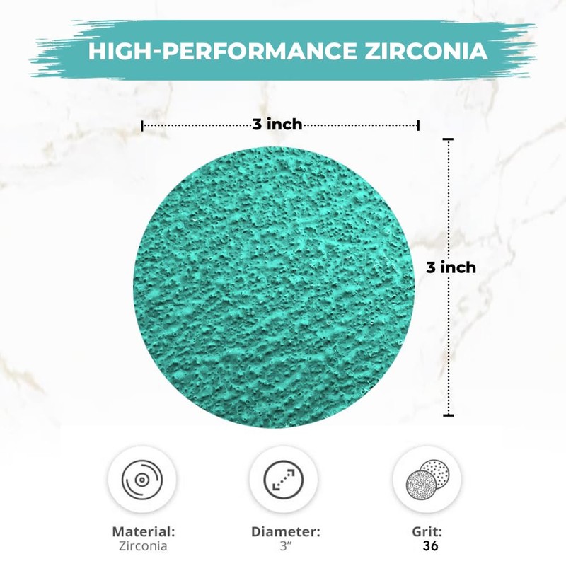 Lauco 3" 24 Grit Quick Change Zirconia Coarse Cut Grinding