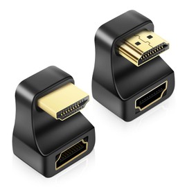 LUIRSAY HDMI 2.1 Angle Plug, HDMI U-Shaped Angle Display Adapter 8K @ 60Hz UHD2.1, HD-MI Female 180 Degree Angle for HDTV Laptop Monitor Projector (1 Forward + 1 Backward) Pack of 2