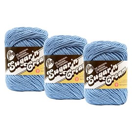 Bulk Buy: Lily Sugar 'n Cream Solids 100% Cotton Yarn (3-Pack) (Light Blue #0026)