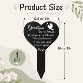 1 PCS Memorial Plaques for Graves, Heart-Shaped Garden Grave Plaques, Outdoor Memorial Marker with 12.5 cm Width and 20 cm Height Dimensions for Anniversary Commemoration