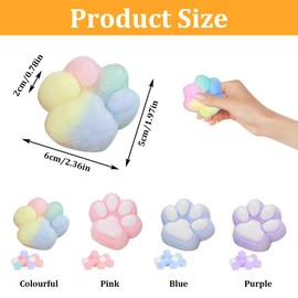 Cat Paw Squishy Toy, Pack of 4, Soft Cat Paws Sensory Toys, Cute Soft Cat Paws Squeeze Toy, Cat Paw Squishy Sensory Toys, Soft Taba Squishy Fidget Toy, Girls and Boys for Relaxing
